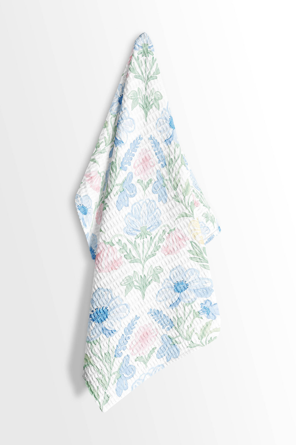 Chinoiserie Grandmillennial Kitchen Towel Blue Preppy Floral