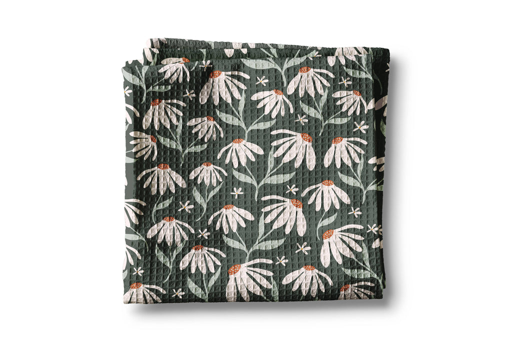 Neutral Boho Floral Fall Autumn Leaves Foliage Kitchen Towel
