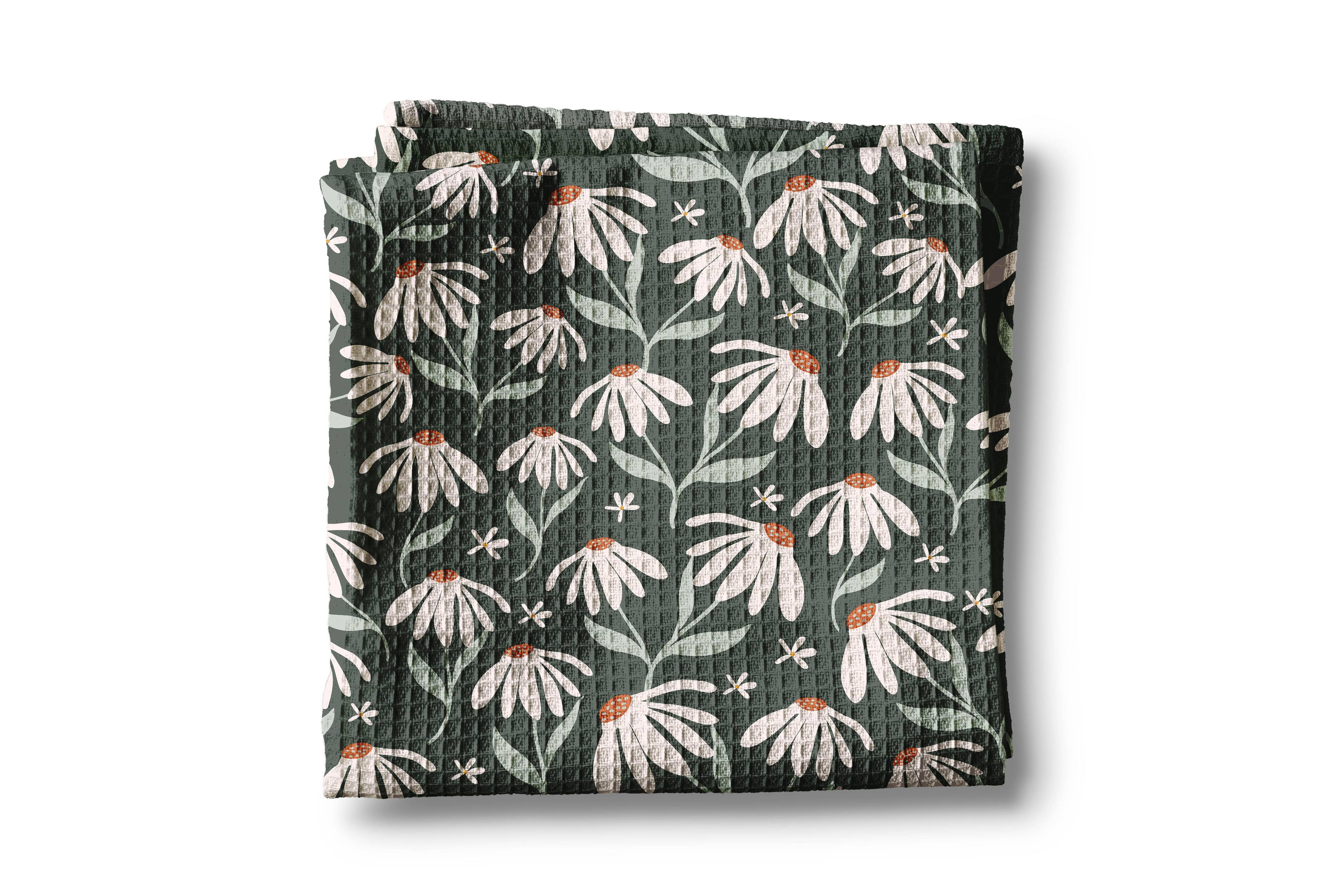 Neutral Boho Floral Fall Autumn Leaves Foliage Kitchen Towel