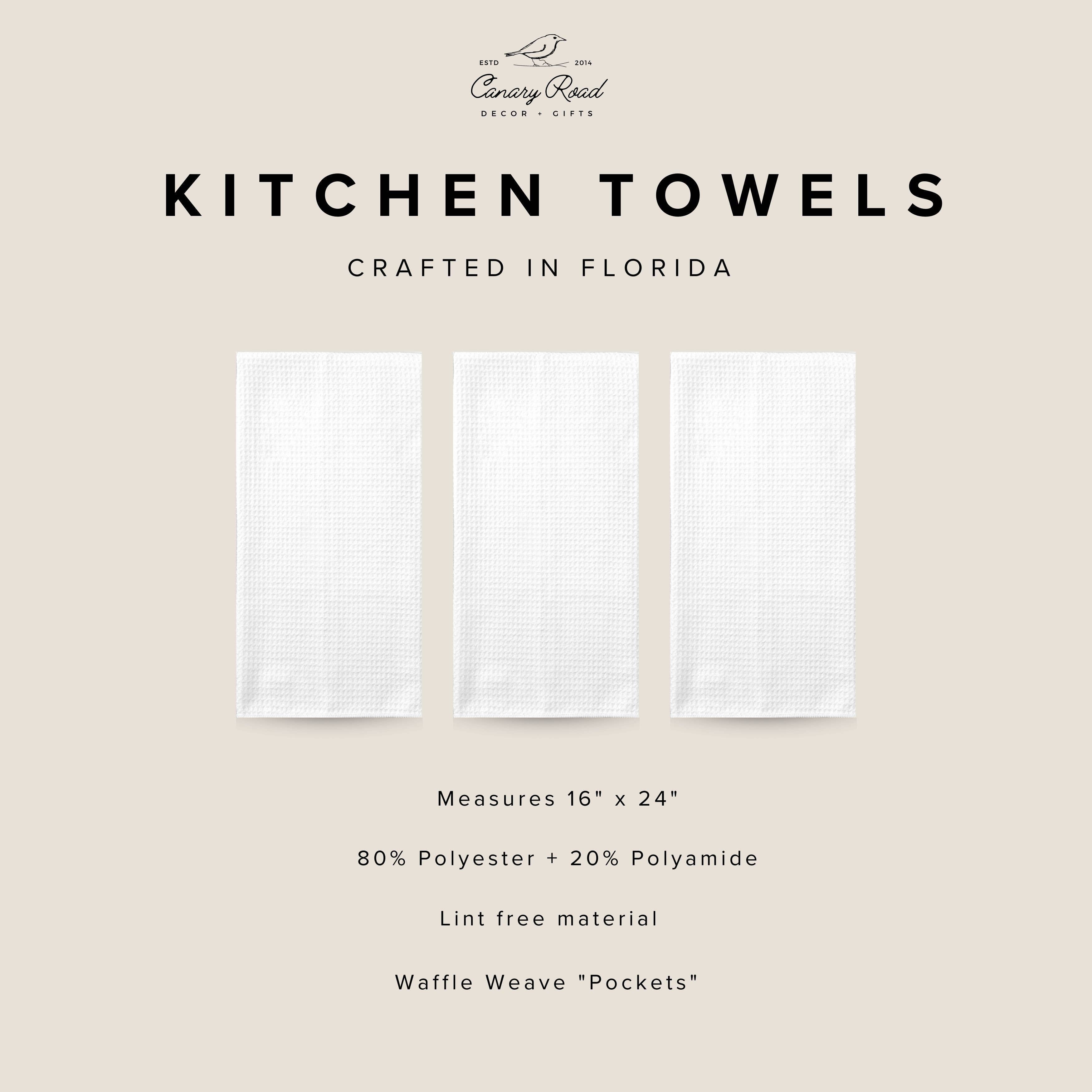 Chinoiserie Grandmillennial Kitchen Towel Blue Preppy Floral