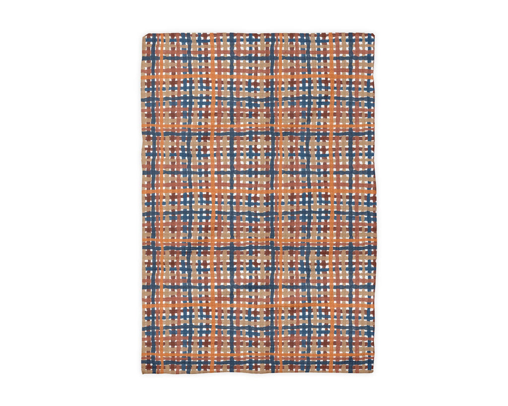 Fall Autumn Plaid Farmhouse Kitchen Towel Waffle Pumpkin