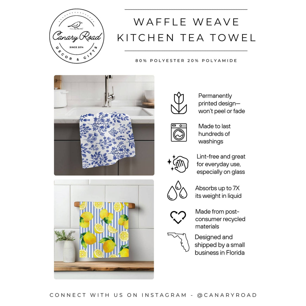 Fall Autumn Plaid Farmhouse Kitchen Towel Waffle Pumpkin