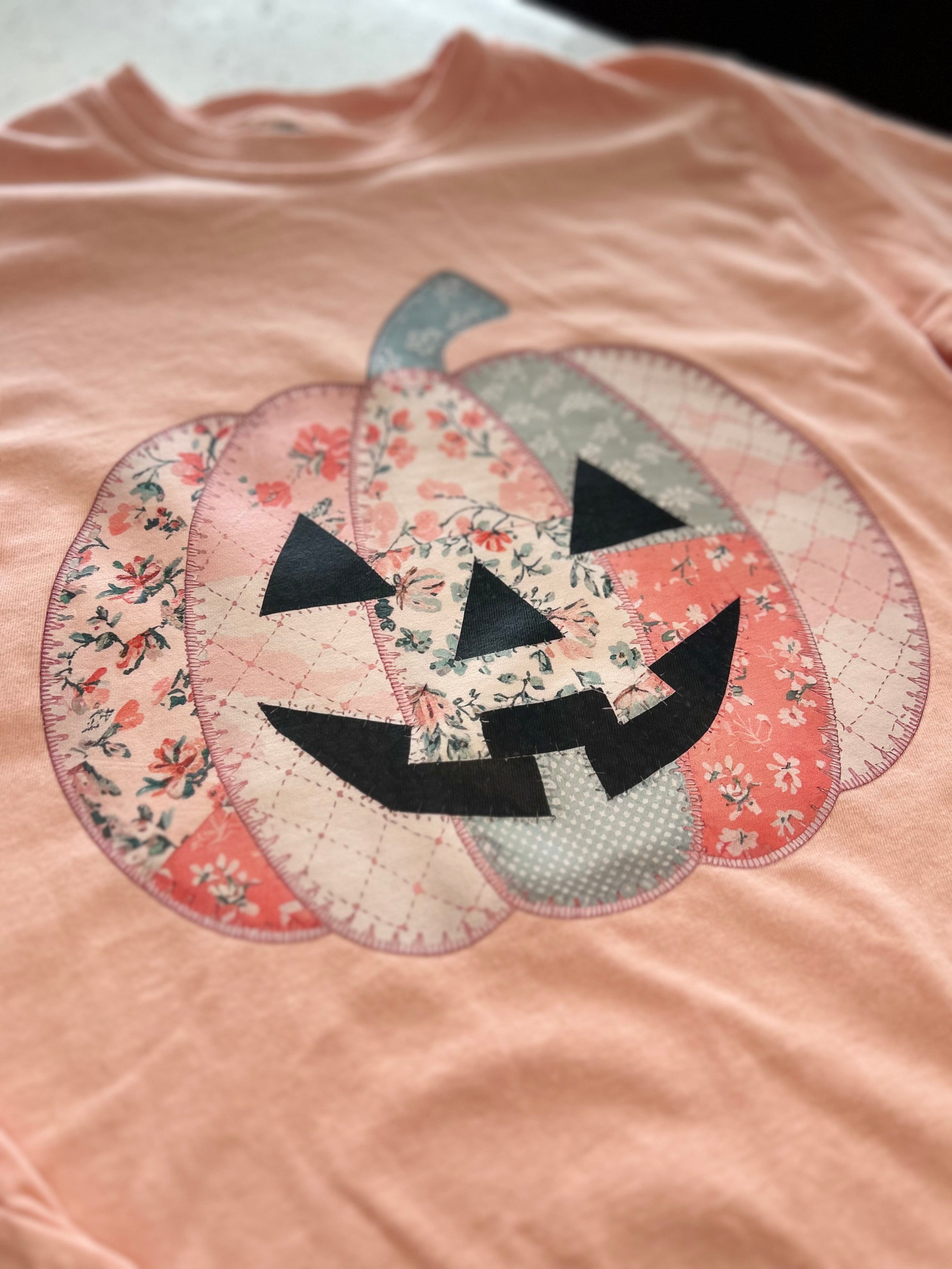Pink Embroidered Pumpkin
