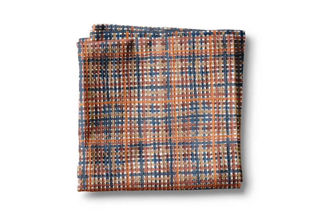 Fall Autumn Plaid Farmhouse Kitchen Towel Waffle Pumpkin