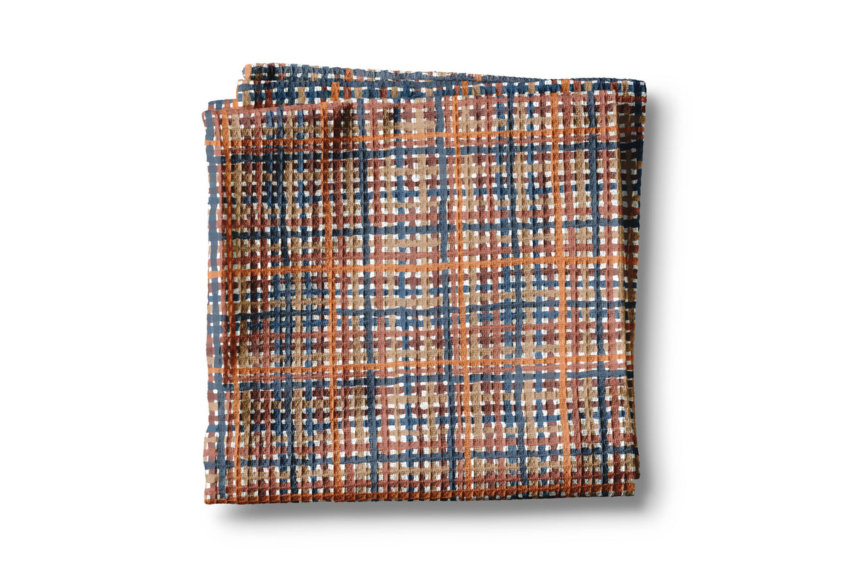 Fall Autumn Plaid Farmhouse Kitchen Towel Waffle Pumpkin